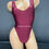 Thumbnail: Sexy Bodysuit - High Cut Bodysuit and Choker - Burgundy