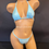 Thumbnail: Baby Blue Teeny Clip Sides Sexy Thong Bikini