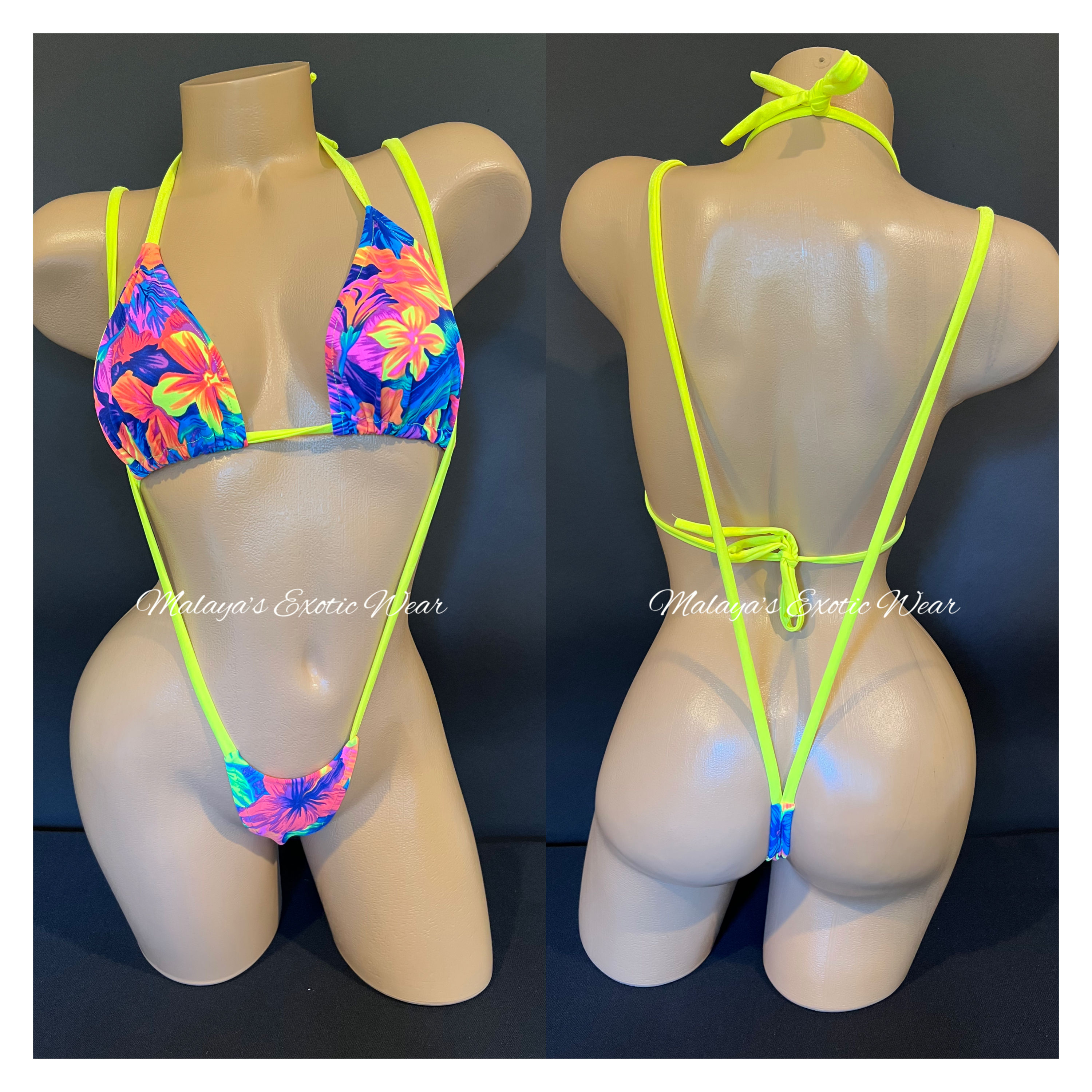 Sexy Bikini - Slingshot Thong Bikini - Floral