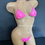 Thumbnail: Pink Snake Rhinestone Slider Sexy Thong Bikini