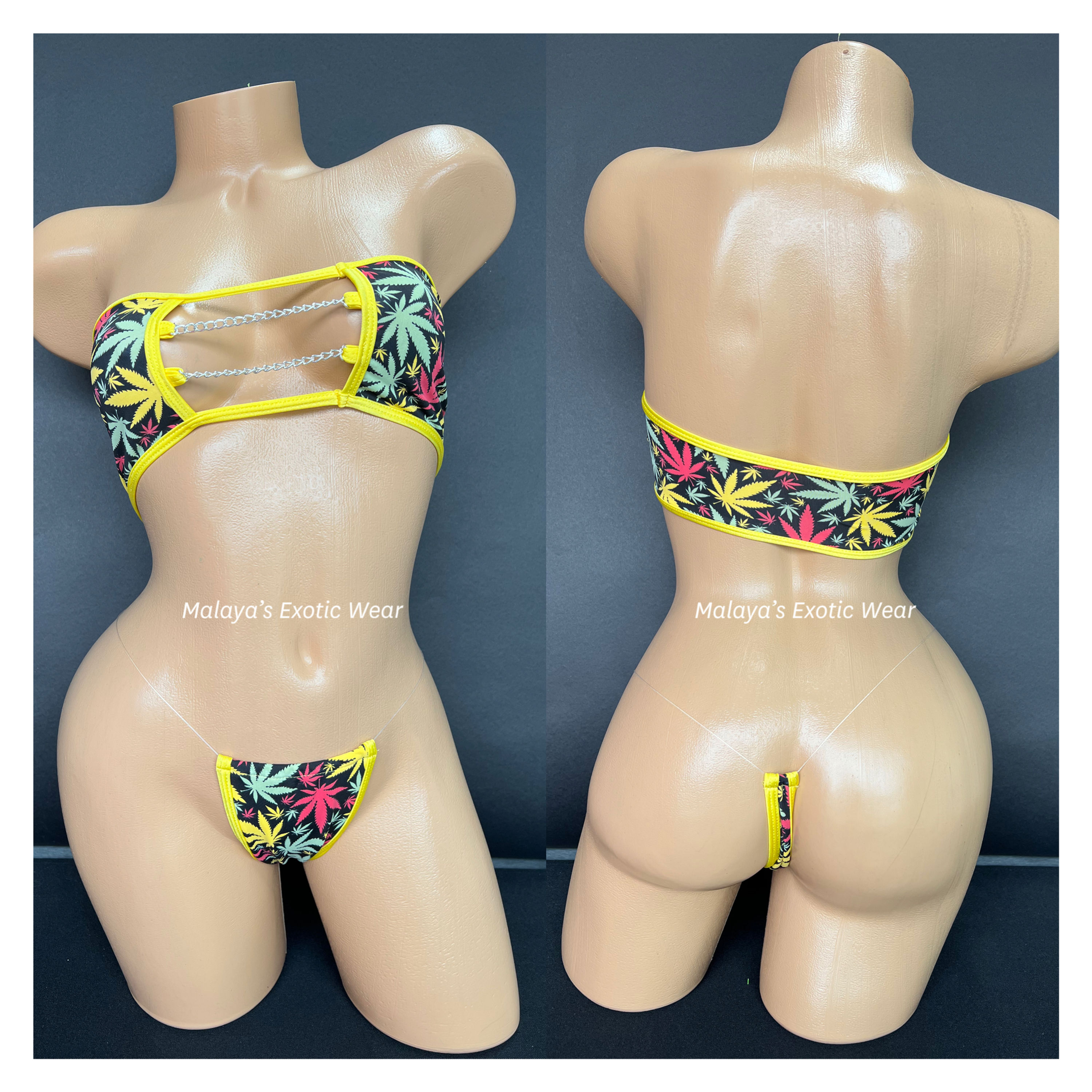 Sexy Thong Bikini - 420 Invisible Chained Thong Bikini - Multicolor