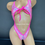 Thumbnail: Sexy Bodysuit - Aiden Tie Front Thong Bodysuit - Pink