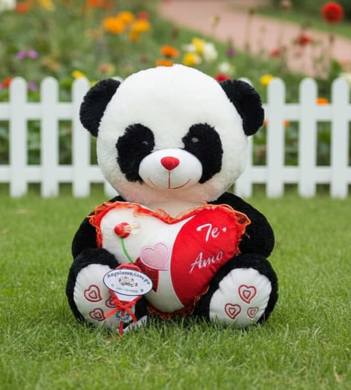 Oso Panda Corazón con Elice 68cm