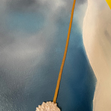 Detail 5: A polymer butterfly carrying across the dome of the the Capital, one white flower, weighing double the butterflies weight. As it climbs higher, it shares one white flower, representing peace, and The Hill We Climb to preserve our democracy.