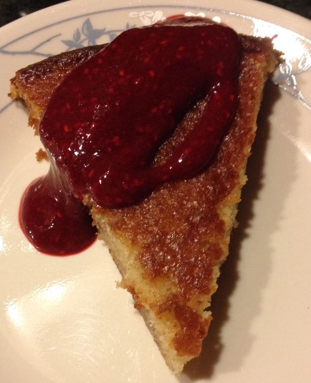 Almond Cake with Raspberry Sauce