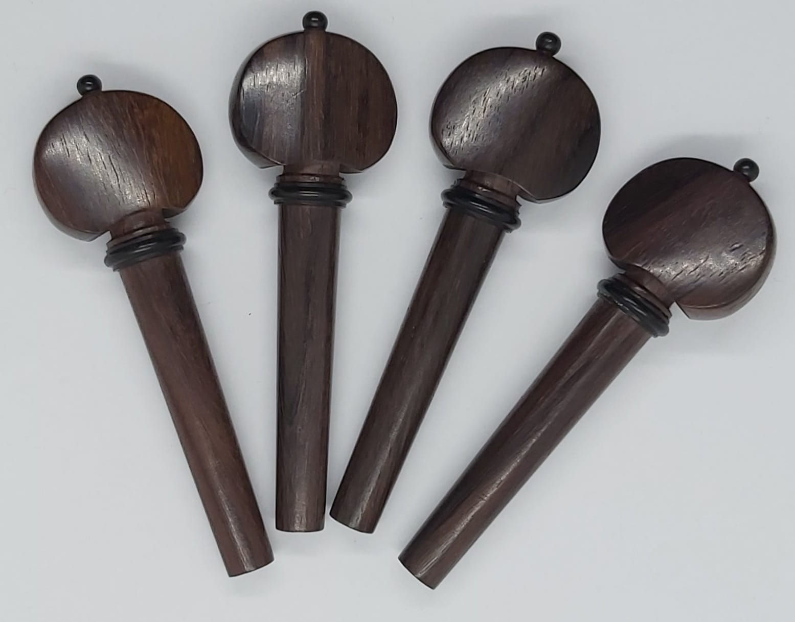 SET 4 PIROLI VIOLINO PALISSANDRO MODELLO HILL CON PALLINO E COLLARE IN EBANO