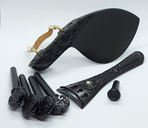 4/4 Dimensioni Manico Nel Violino Tastiera Ebano Kit DIY Con Scorrimento Intagliato Un Mano~p142257383 - Foto 7