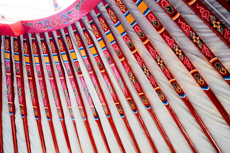 Close of up Mongolian Yurt roof