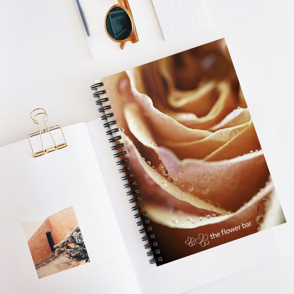 Spiral Notebook - Ruled Line - Flower Bar Logo