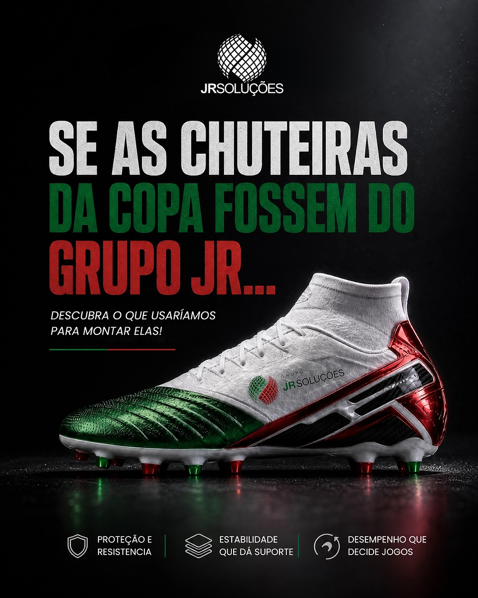Se as Chuteiras da Copa Fossem Desenvolvidas pelo Grupo JR Soluções: Tecnologia, Proteção e Alta Performance