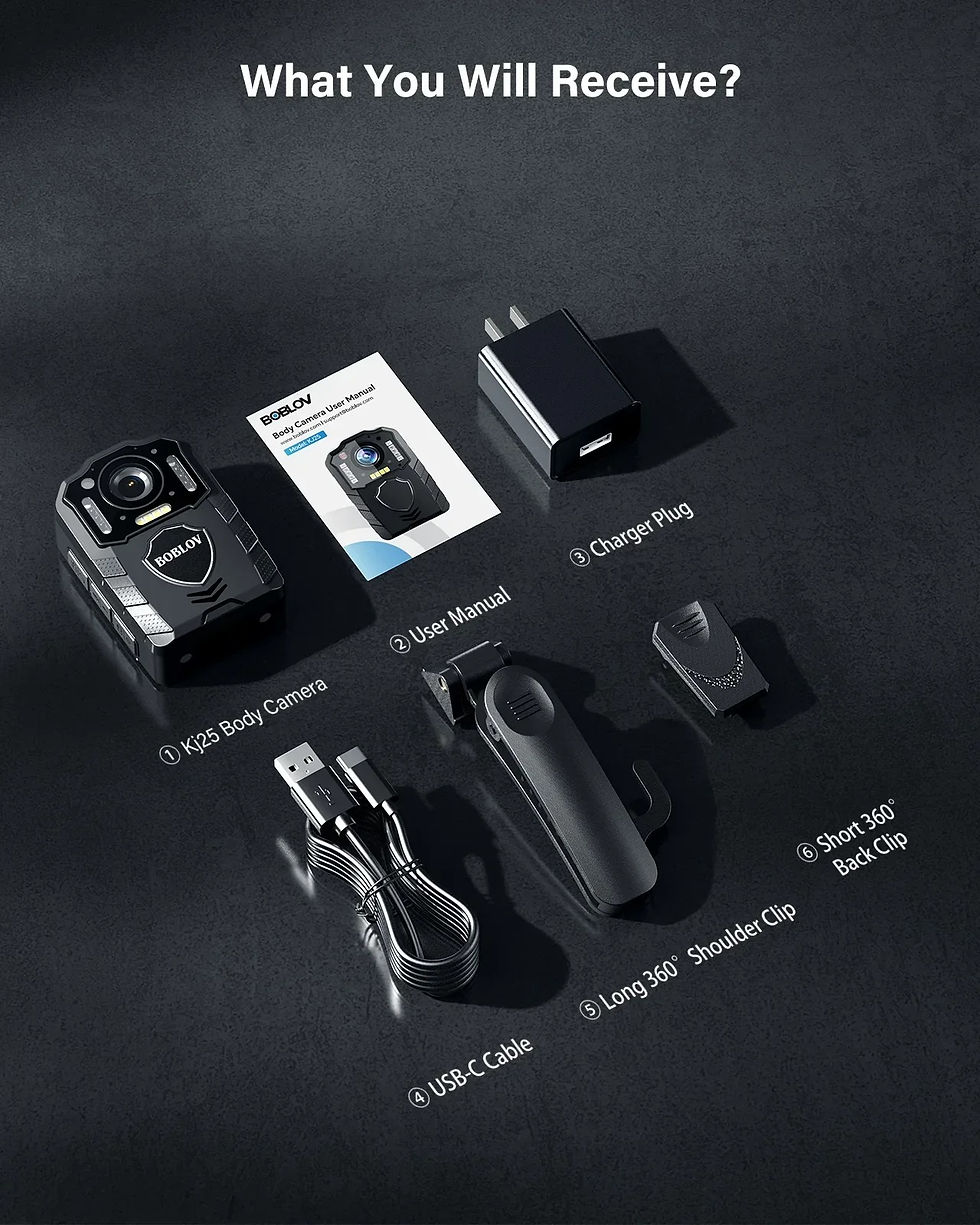 Thumbnail: BOBLOV KJ25 128GB Body Camera 1080P Police Camera 3000mAh Battery13H Recording N