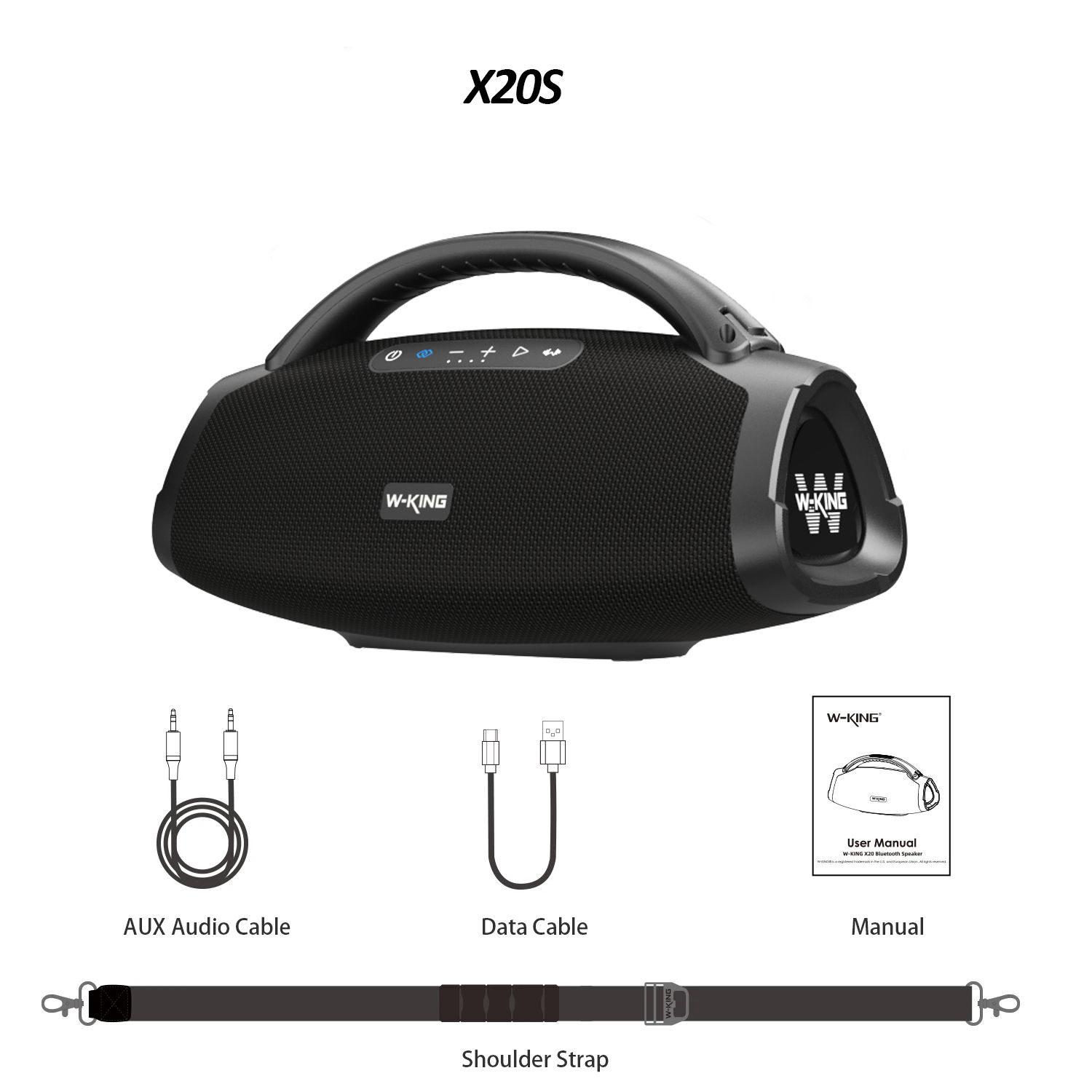 W-KING X20S 140W RMS Portable Bluetooth Speakers, Massive Bass Party Boombox IPX
