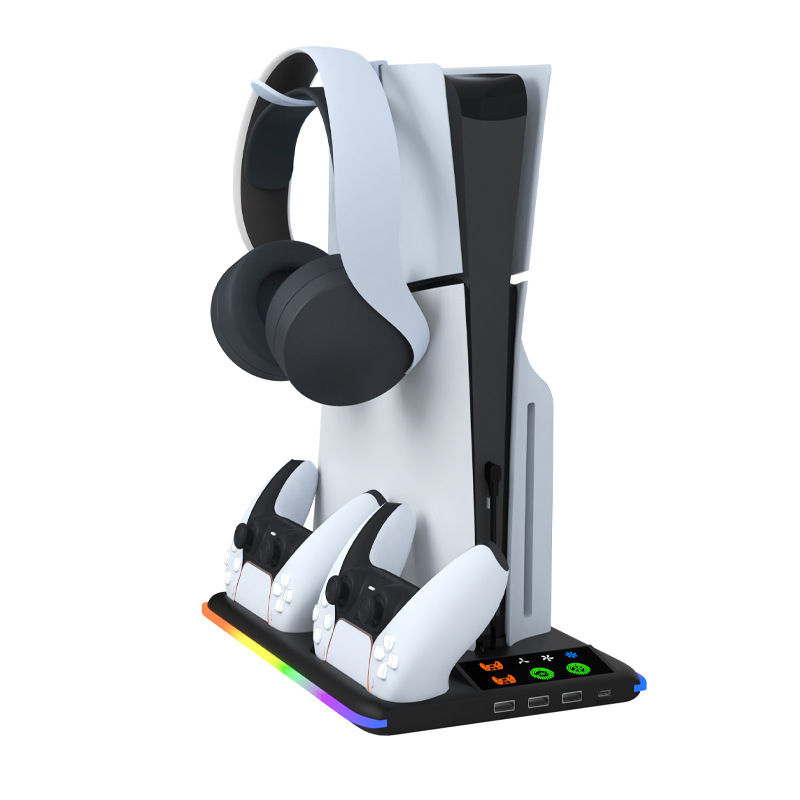 Thumbnail: Suitable for Ps5 Slim Multifunctional Cooling Base with Rgb Light, Ps5 Charging 