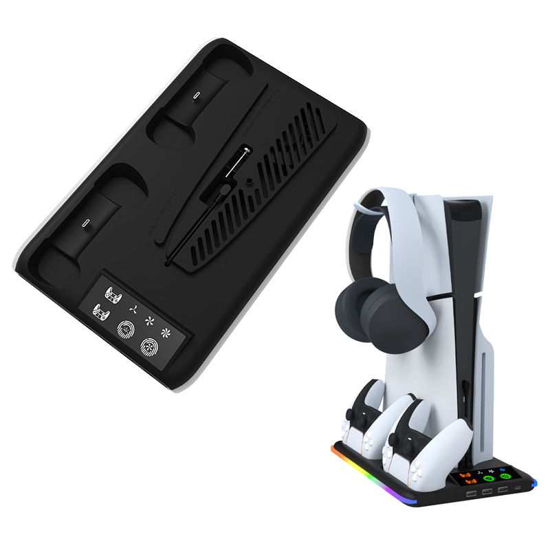 Thumbnail: Suitable for Ps5 Slim Multifunctional Cooling Base with Rgb Light, Ps5 Charging 