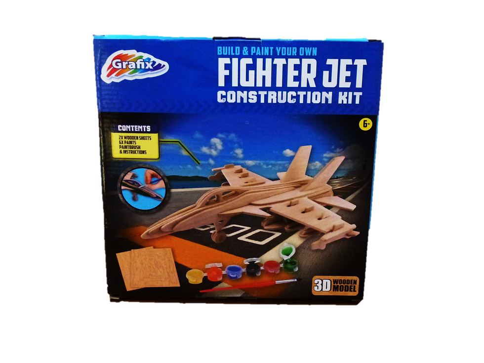Grafix Build and Paint Your Own Fighter Jet Construction Kit lilybootoys