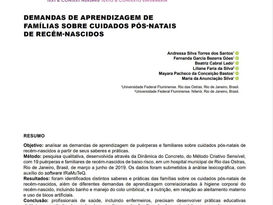 Demandas de aprendizagem de famílias sobre cuidados pós-natais de recém-nascidos
