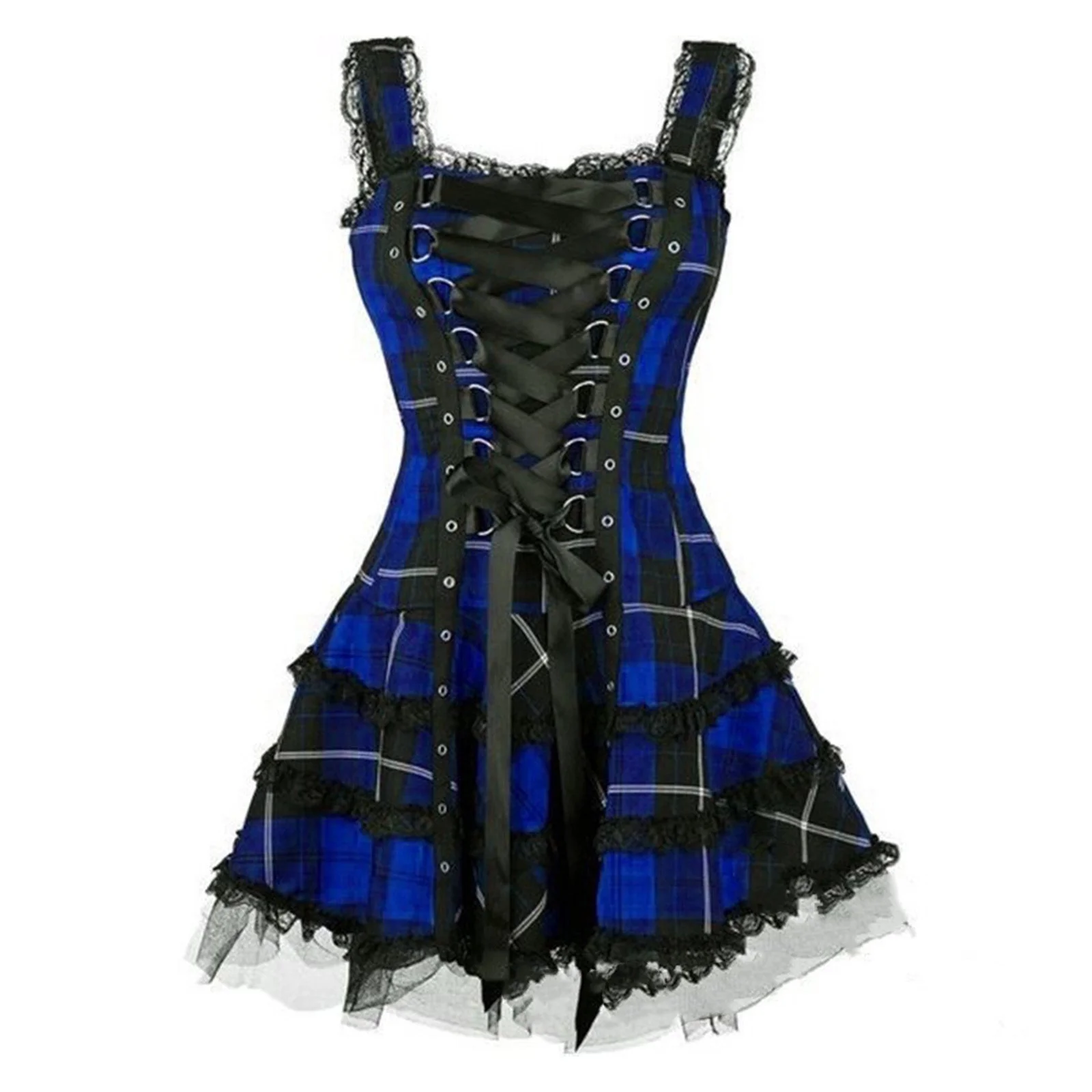 Vintage Casual Plaid Dress
