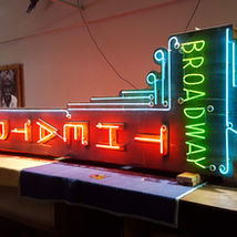 This beauty came to us in 2018 from southern Ca. the paint was long gone, Fire Creek restored all the original neon.