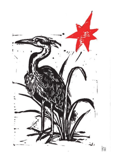 Thumbnail: More Printed Cards - Original Art - Linocut designs by Kylie Hat