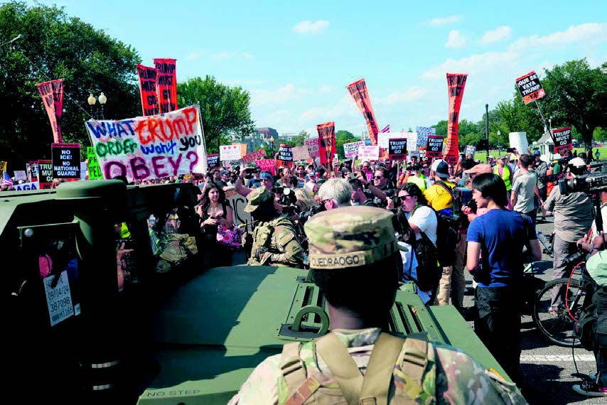 Protesters against National Guard deployment flood DC streets