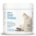 Lata de Shaklee Meal Shakes con un vaso de una deliciosa malteada sabor a vainilla para niños