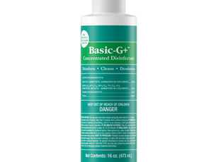 Un frasco del desinfectante Basic G