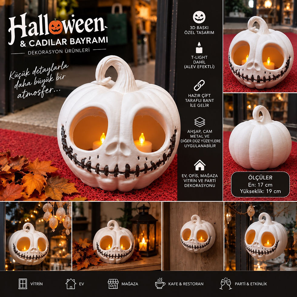 Halloween Balkabağı Kafatası Cadılar Bayramı Dekorasyonu