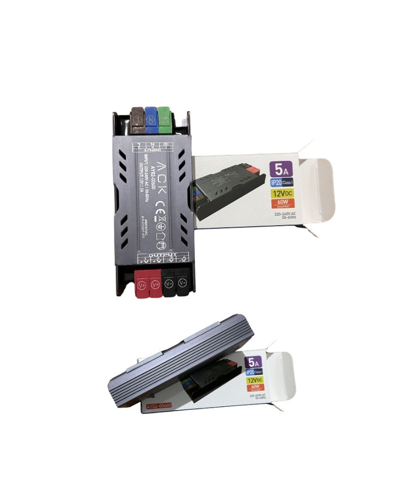 12V LED Trafosu 60W (5A) – Sabit Voltajlı LED Driver | İç Mekan