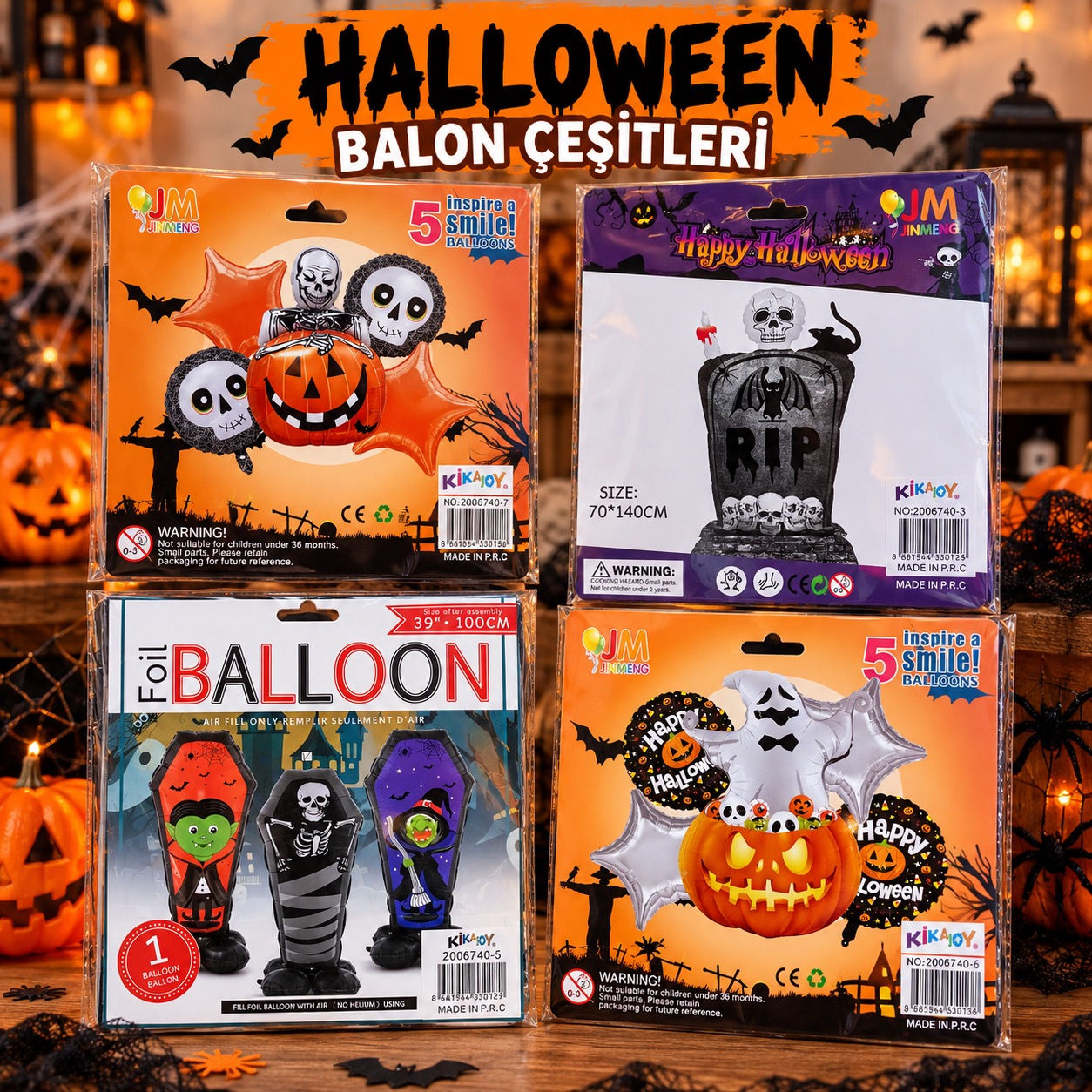 Halloween Balon Çeşitleri Cadılar Bayramı Folyo Balon ve Parti Süsleri