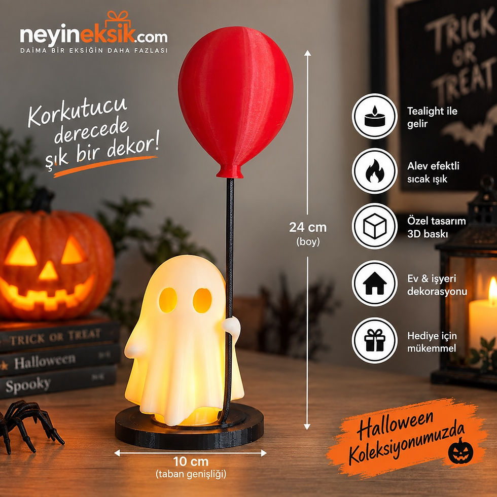 Halloween Hayalet Balonlu Tealight Lamba Cadılar Bayramı Dekoru
