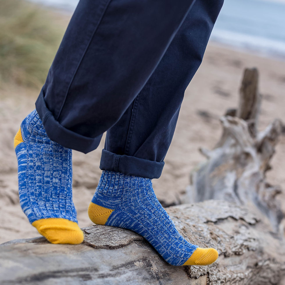 Barefaced Wool Walking Socks - Lakeside Blue