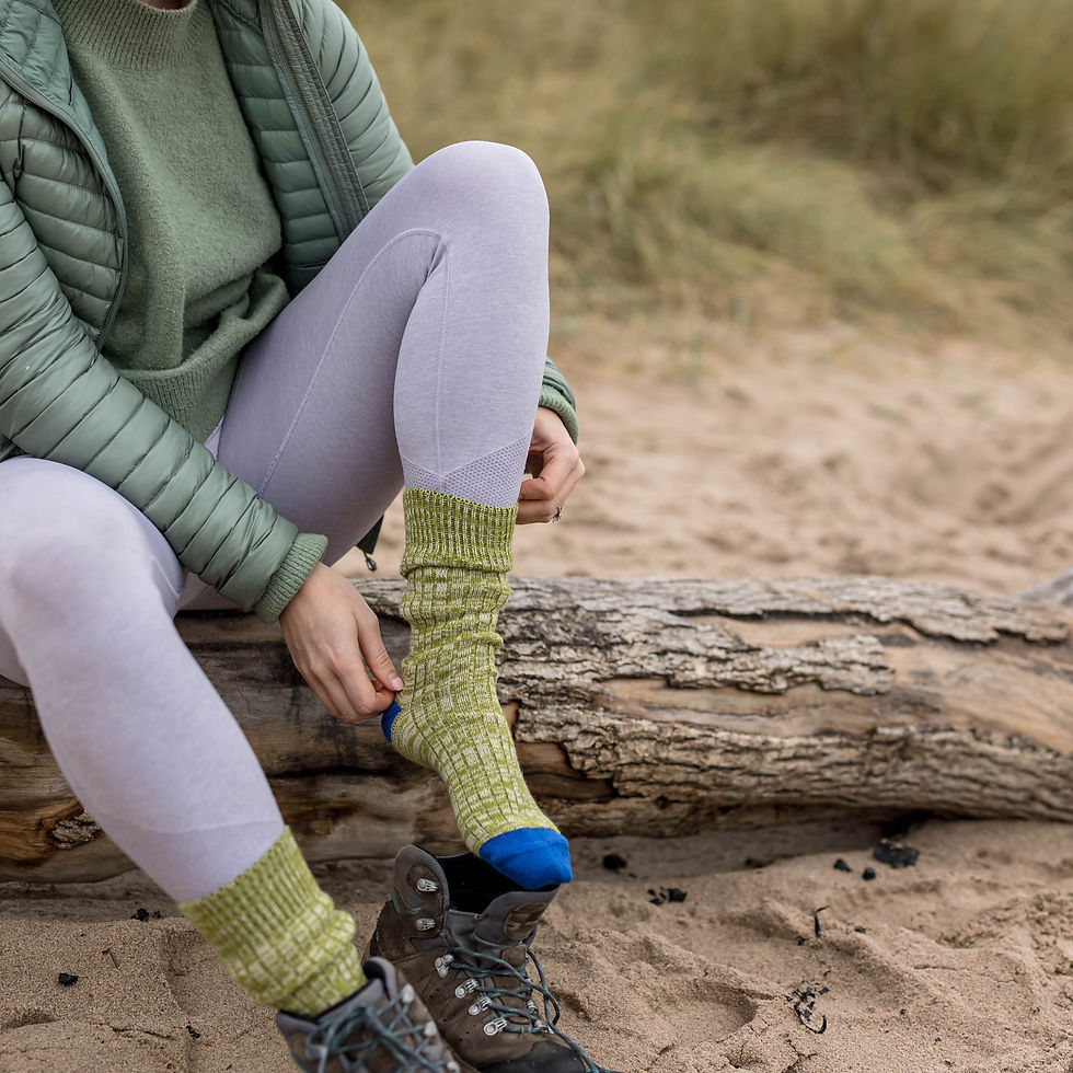 Barefaced Wool Walking Socks - Grass Green