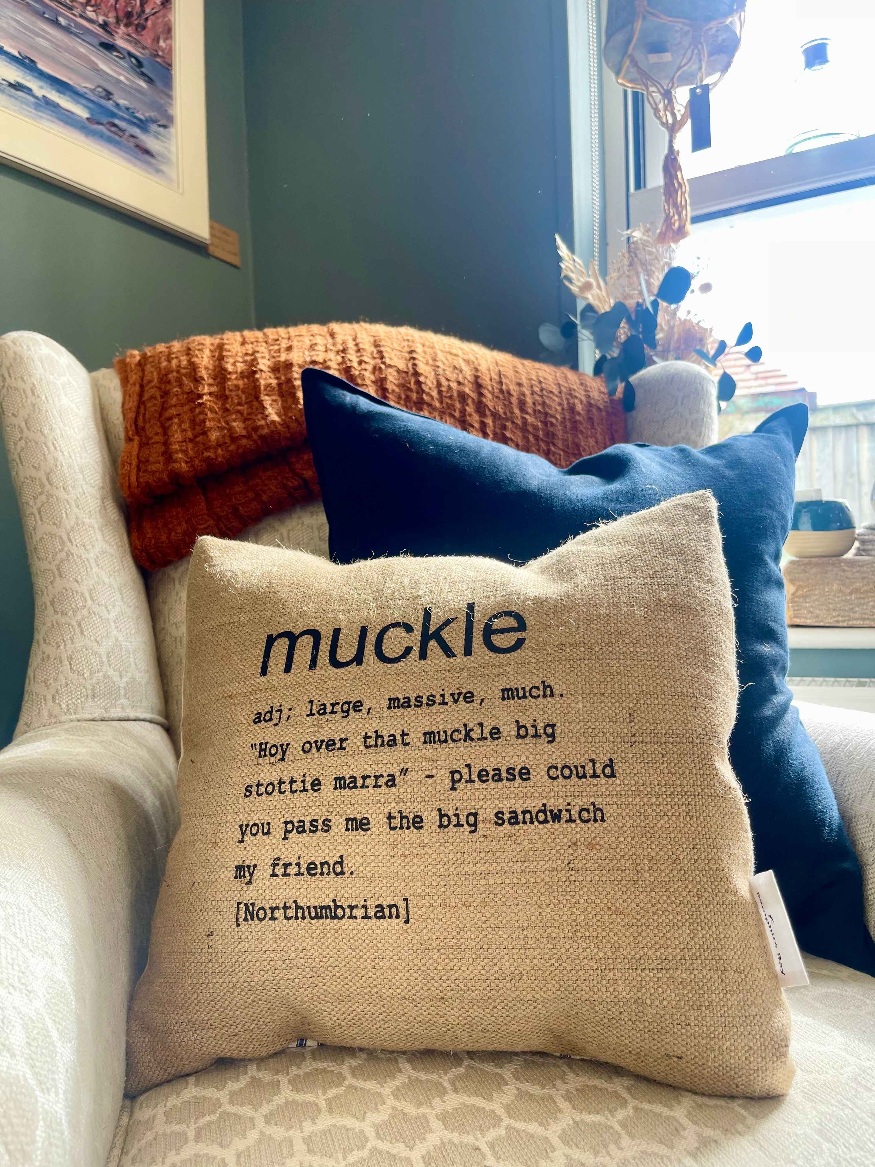 Colloquial 'Muckle' Cushion