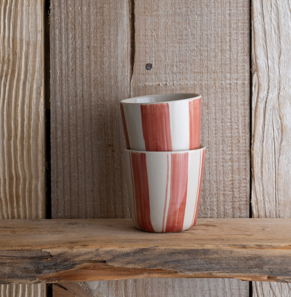 Thumbnail: Kindred Mugs Cornflower Beaker - Brushed Berry Red - Set of 2 - Small