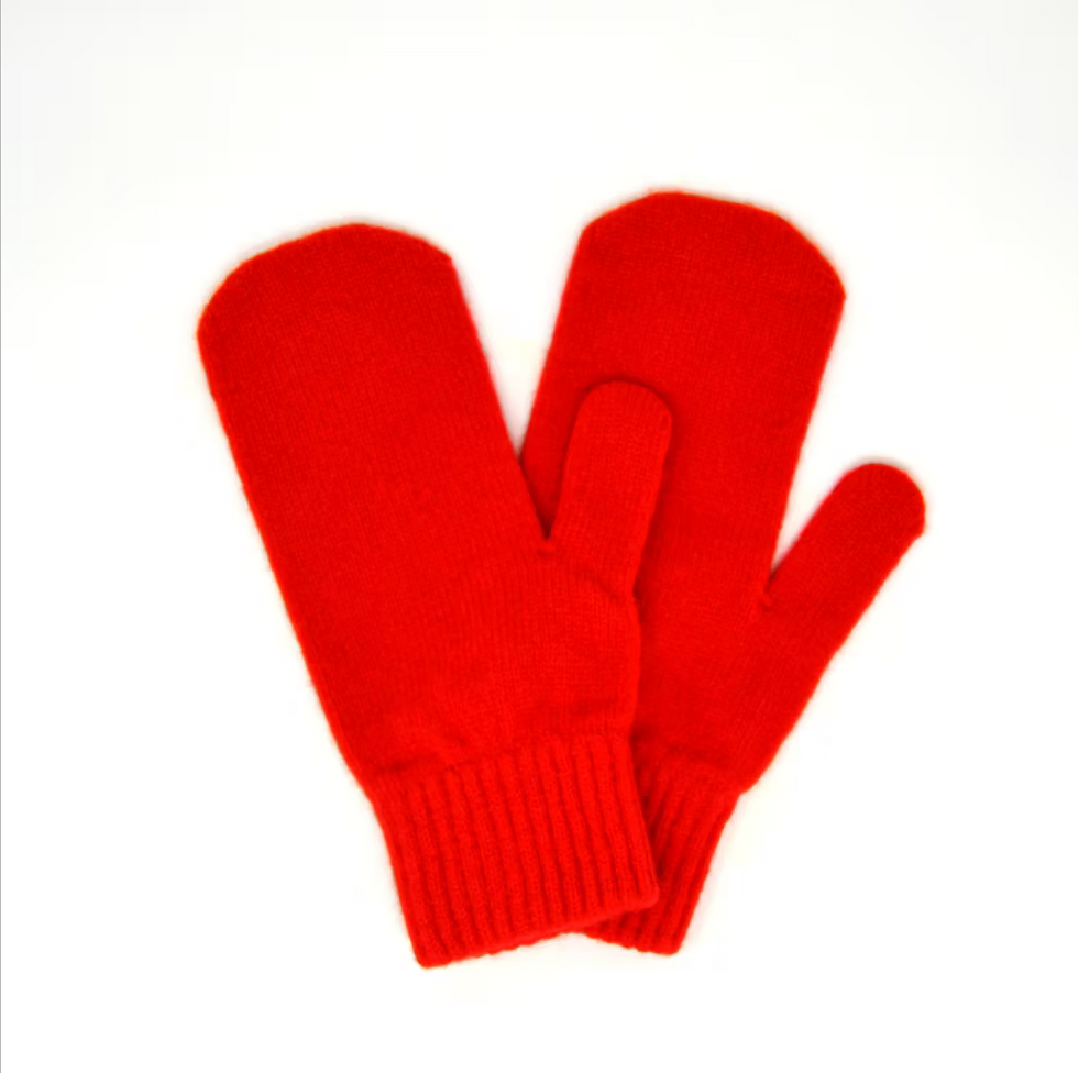 Scarlet Knitwear - Unisex Poppy Red Wool Mittens