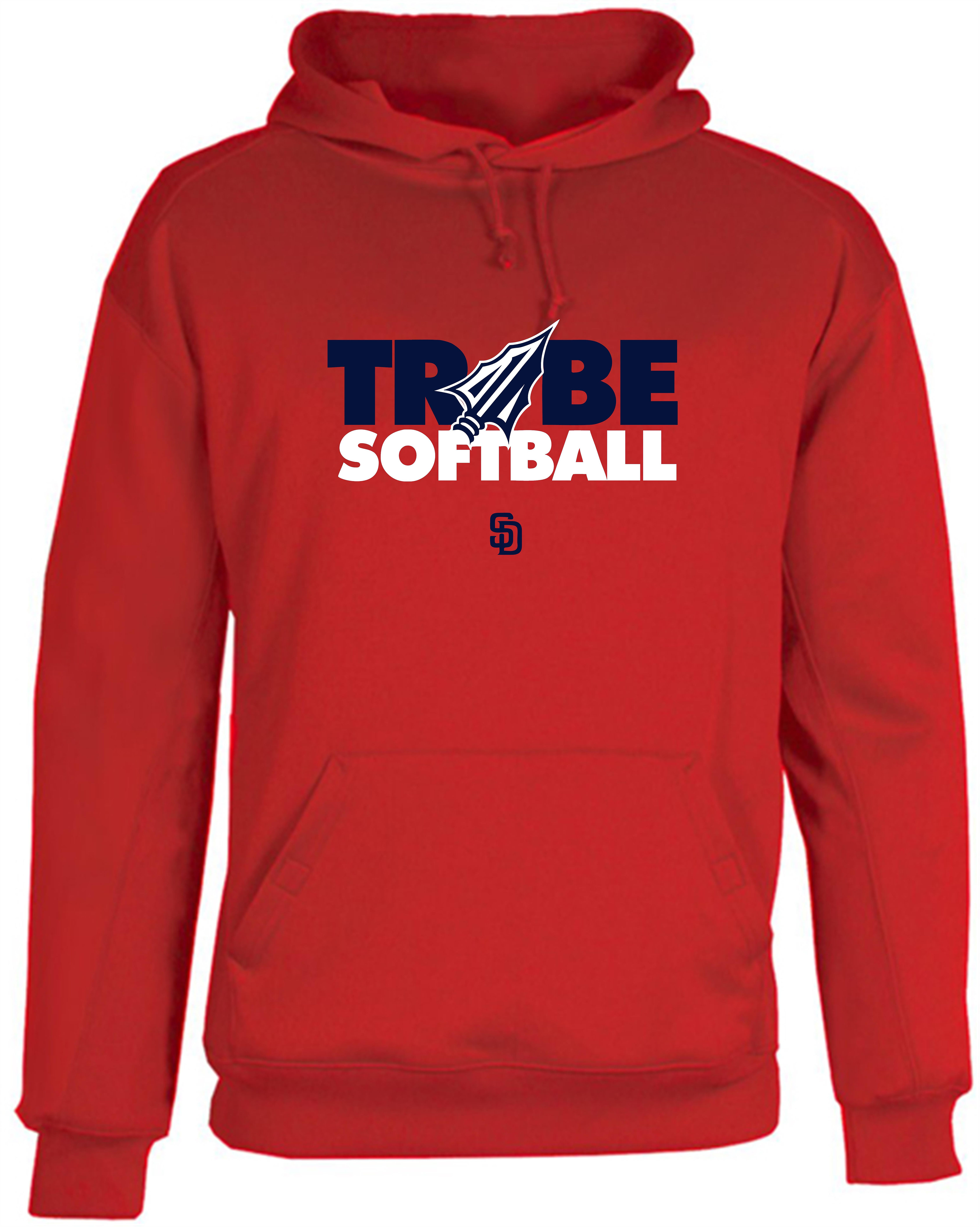 Tribe Softball Cotton Hoodie - RED
