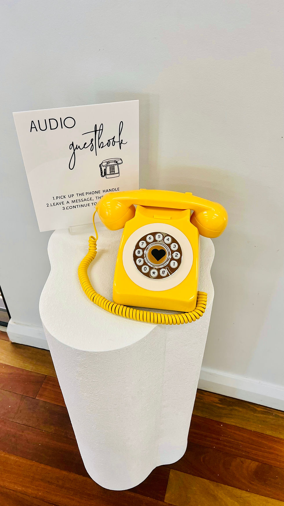 Thumbnail: Yellow Audio Guestbook Setup for Baby Shower in Mackay Queensland