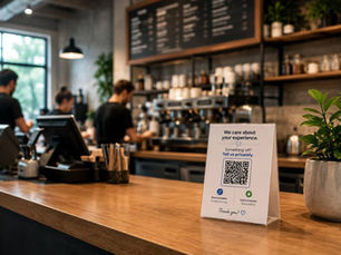 QR code sign for collecting private customer feedback in a business