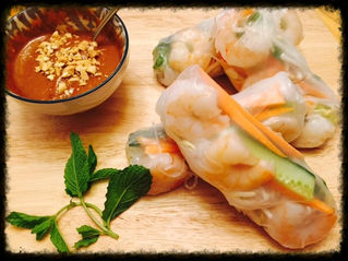 Vietnamese-Inspired Summer Rolls with Peanut Dipping Sauce