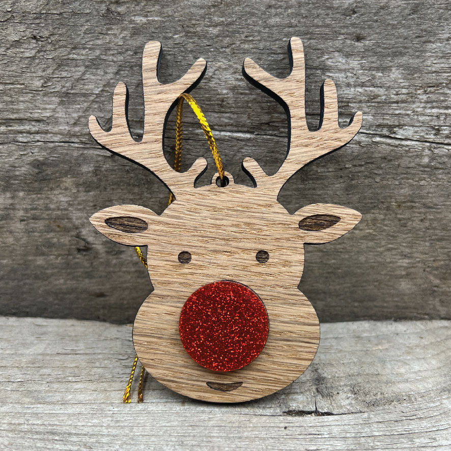 Thumbnail: Wooden Reindeer Christmas Tree Decorations