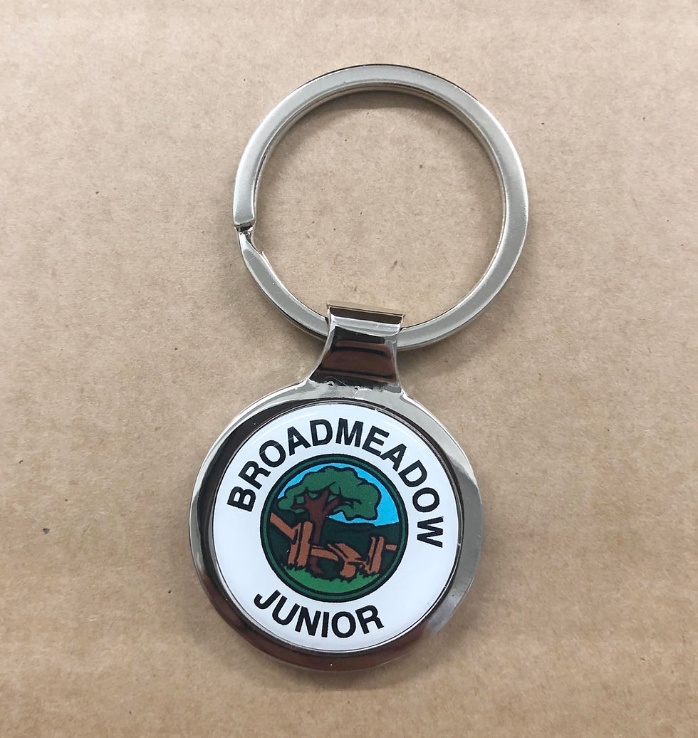 Thumbnail: Single Sided School Leavers Chrome Keyrings