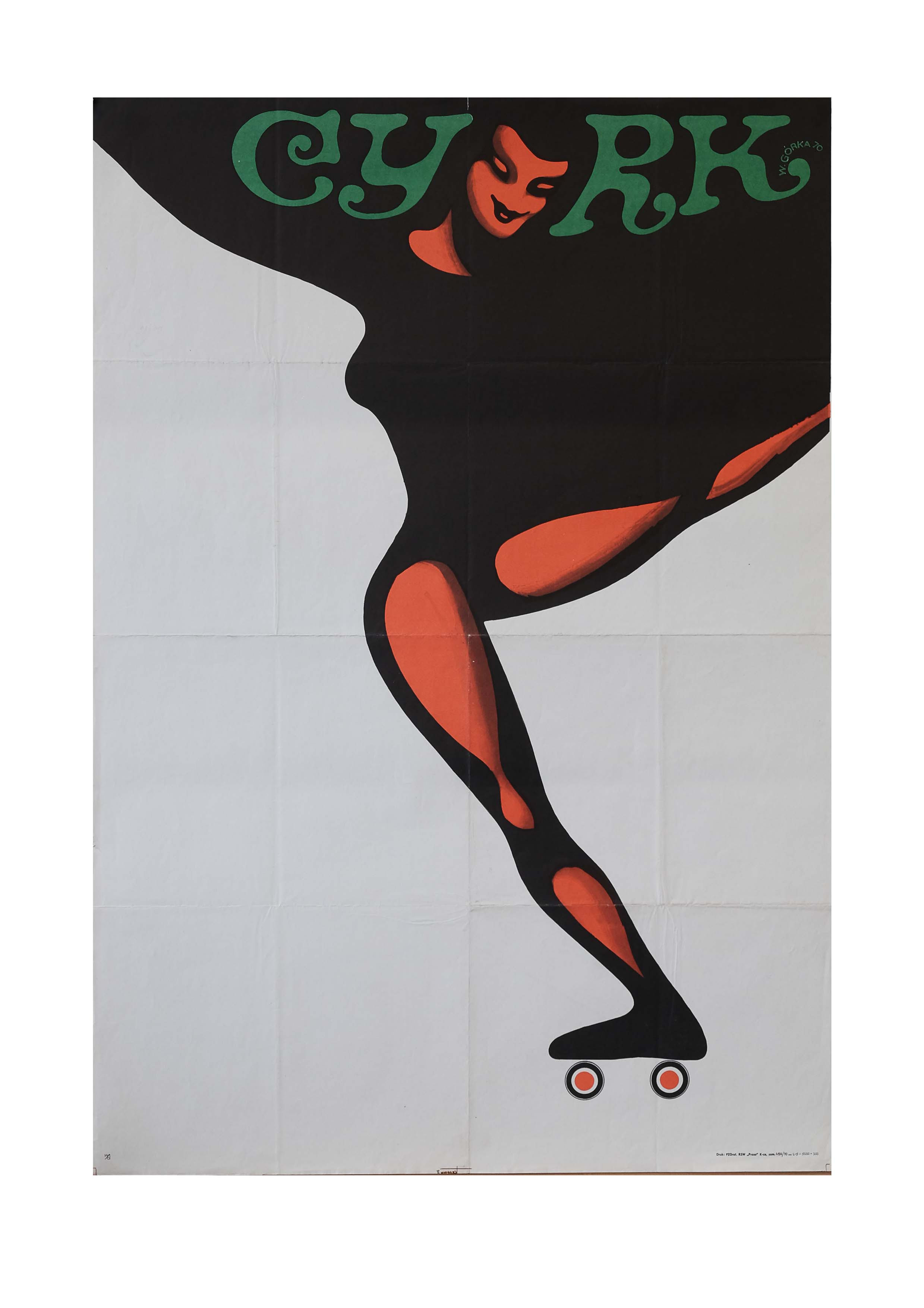 1533 - Red Circus Lady on Roller-skates