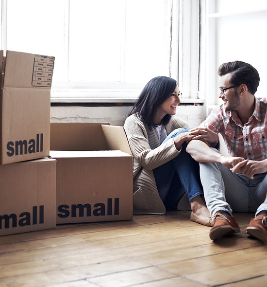 Couple Moving Boxes