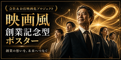 映画風創業記念型ポスターバナー