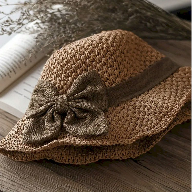 Thumbnail: Summer Sun Straw Beach Hat for Women in Coffee