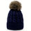 Thumbnail: Winter Sapphire Beanies Hand Knit Faux Fur Pompoms Beanie Women's Hats