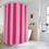 Thumbnail: Striped Pink Shower Curtain — Bold Vertical Hot Pink & Blush Bathroom Decor