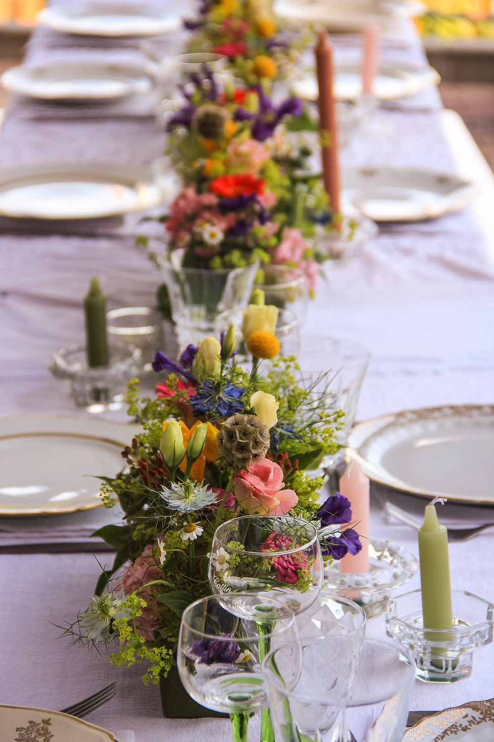Centres de table colorés
