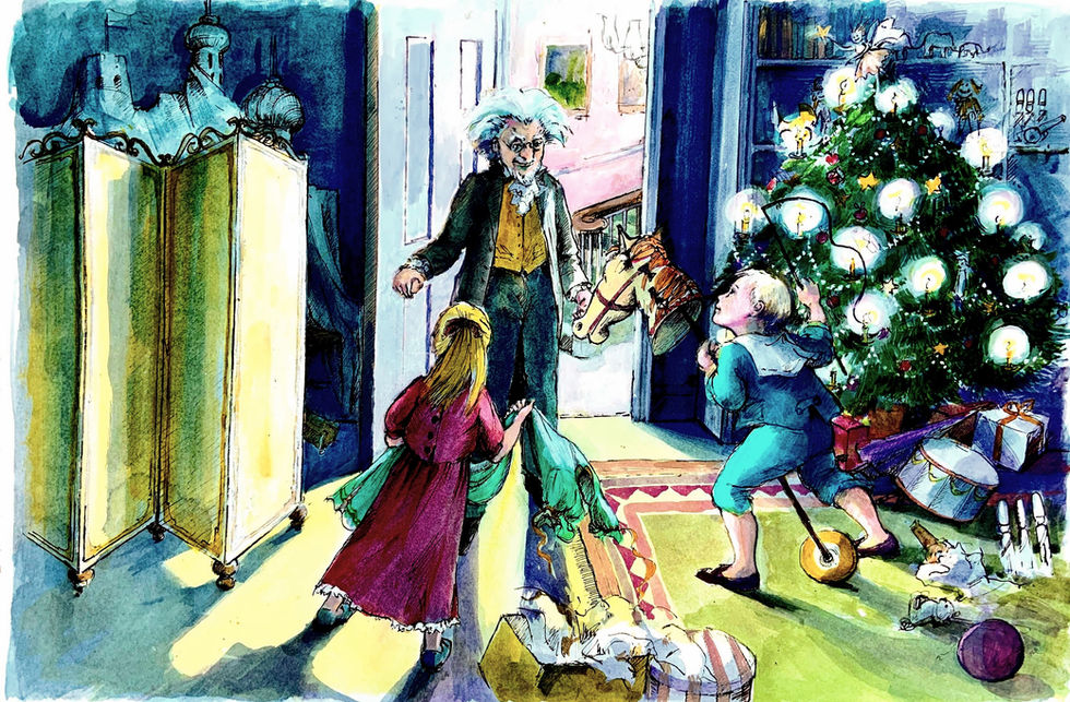 Dr Drosselmeyer arrives at the Christmas Party - The Nutcracker