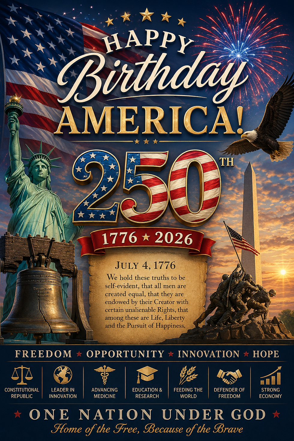 🇺🇸 Happy 250th Birthday, America! 🇺🇸